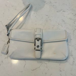 Coach Ivory Leather Wristlet